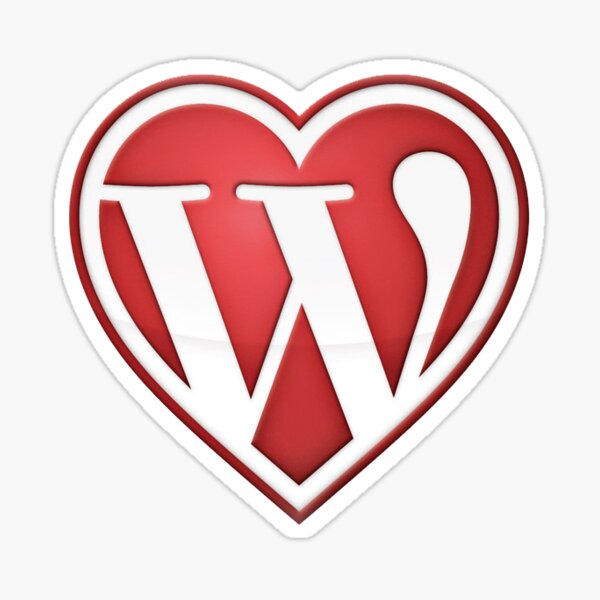 Sticker y Magnet Full Love Wordpress in Red Sticker