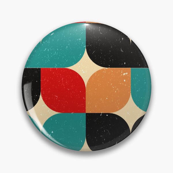 Item preview, Retro red blue Orange Geometric pattern designed and sold by PlusAdore.