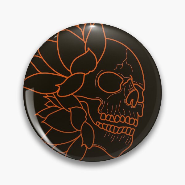 Item preview, Orange skull and water lilies designed and sold by BV-creas.
