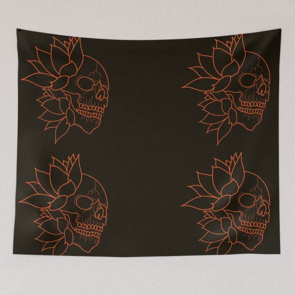 Item preview, Orange skull and water lilies designed and sold by BV-creas.