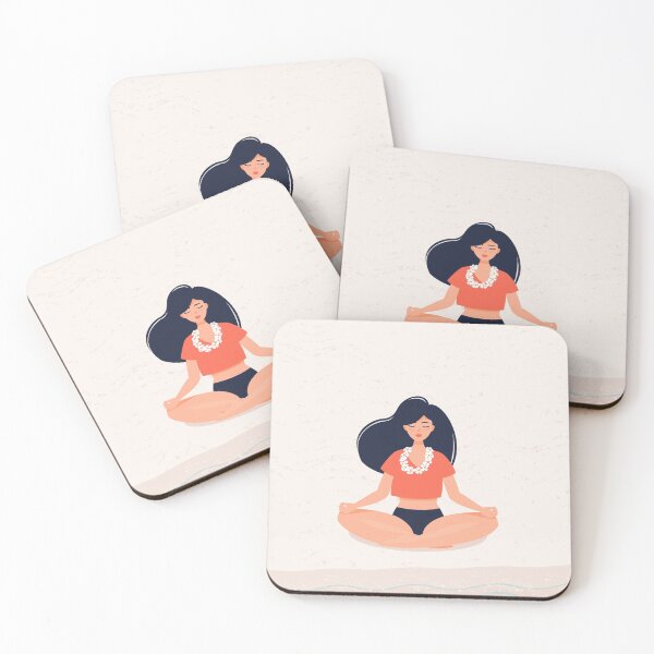 Item preview, Brunette Girl Who Practices Yoga Lotus Pose By Sea designed and sold by paradiskt.