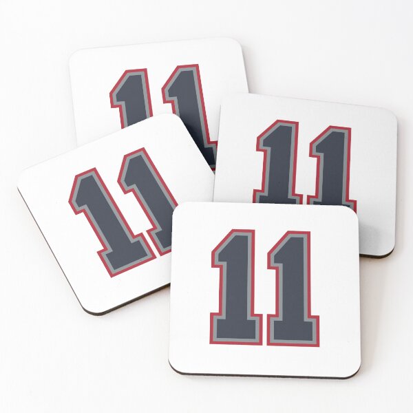 Item preview, 11 Navy Grey Red Sports Number Eleven designed and sold by HelloFromAja.