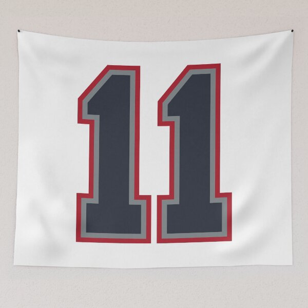 Item preview, 11 Navy Grey Red Sports Number Eleven designed and sold by HelloFromAja.