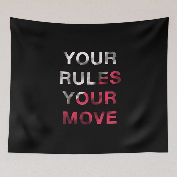 Item preview, Your Rules Your Move Black White Magenta Distressed Message designed and sold by FrenchsTuck.