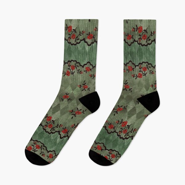 Item preview, Gothic Green and Red Flowers designed and sold by Dreamflight.