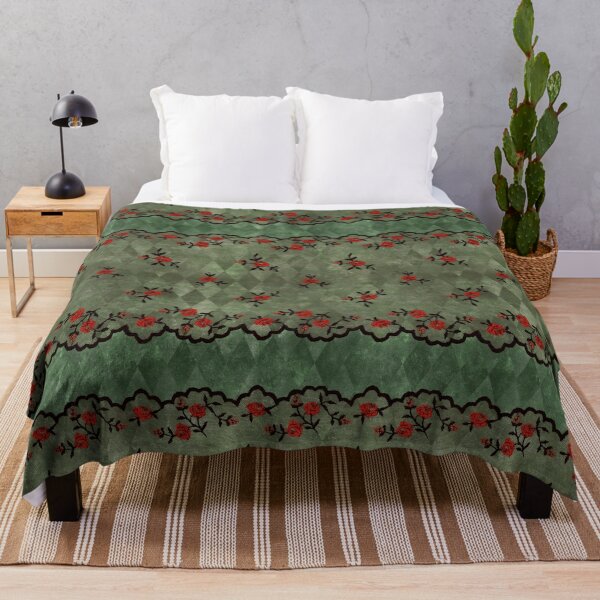 Item preview, Gothic Green and Red Flowers designed and sold by Dreamflight.
