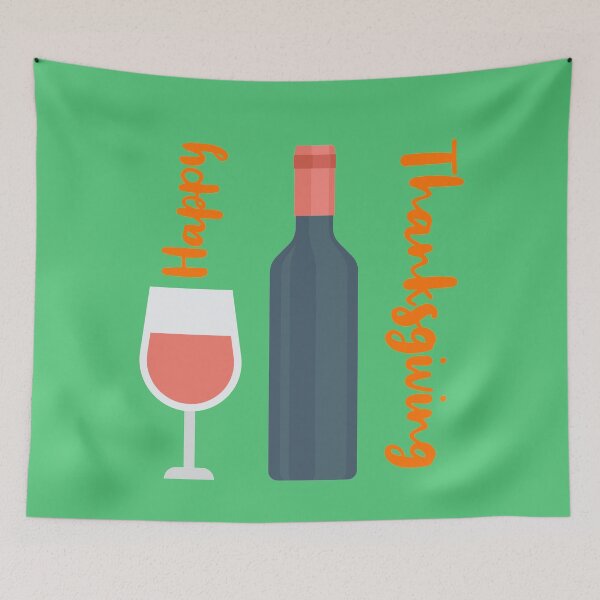 Item preview, Happy Thanksgiving Wine designed and sold by WordsmithNerd.