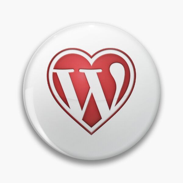 Pin Button with blank background of Love Wordpress in Red Pin