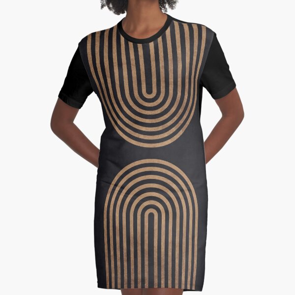 Perfect Equilibrium - Geometric Minimal - Black 2 Art Print Graphic T-Shirt Dress