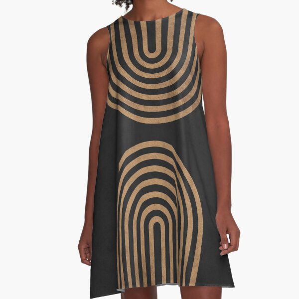 Perfect Equilibrium - Geometric Minimal - Black 2 Art Print A-Line Dress