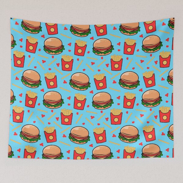 Item preview, Fast Food Burgers And Fries Pattern designed and sold by DeadRight.
