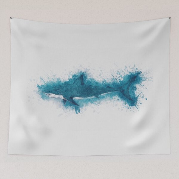 Item preview, Cool Blue Shark Watercolor Art for the Ocean Lovers and Anglers designed and sold by Naumovski.