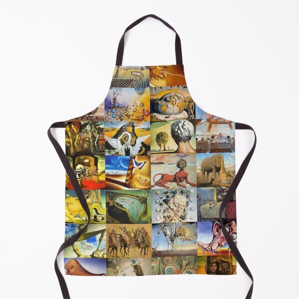 Salvador Dali All Paintings Collage Apron