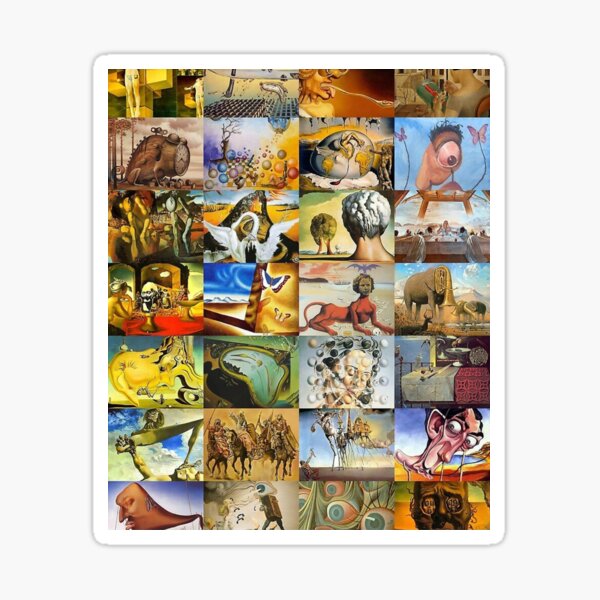 Salvador Dali Alle Gemälde Collage Sticker