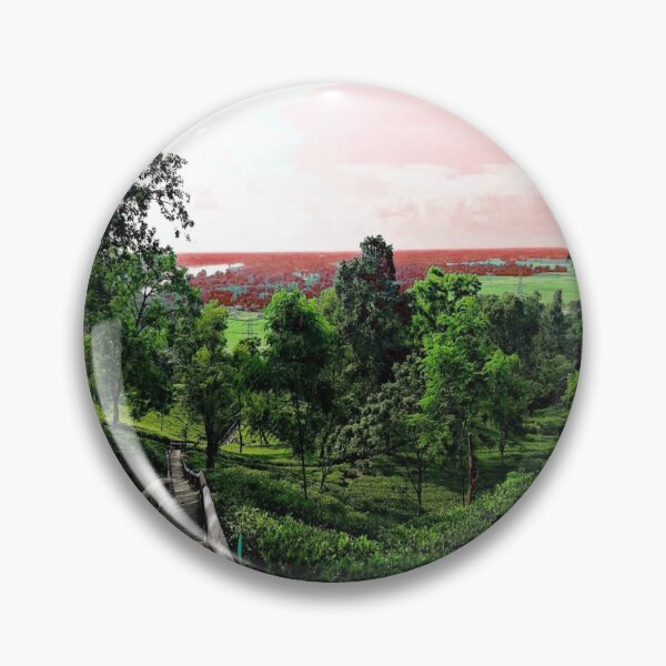 Item preview, Hill View of Green Trees and Red Sky designed and sold by Indra Agrawal.