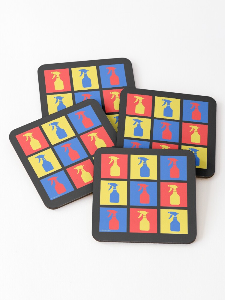 Thumbnail 1 of 5, Coasters (Set of 4), Andy SprayAll Creative Artistic Cleaning Humor designed and sold by SavvyCleaner.