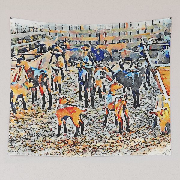 Item preview, Goats in the stall designed and sold by Giuseppe Cocco.