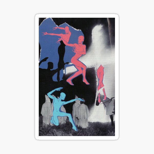Collage fait main "La danse de la sorcière en feu" Sticker