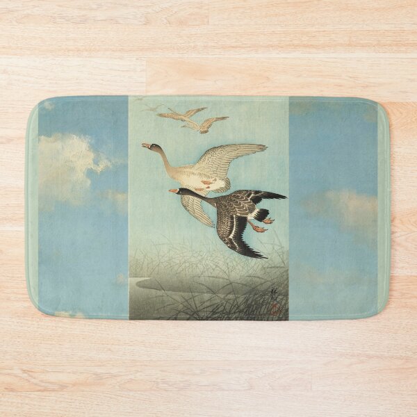 Item preview, White fronted Geese in Flight Antique Japanese Paintings designed and sold by BulganLumini.
