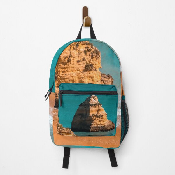 Item preview, Fabulous Dona Ana Beach in Lagos Portugal in Teal and Orange designed and sold by Georgia Mizuleva.
