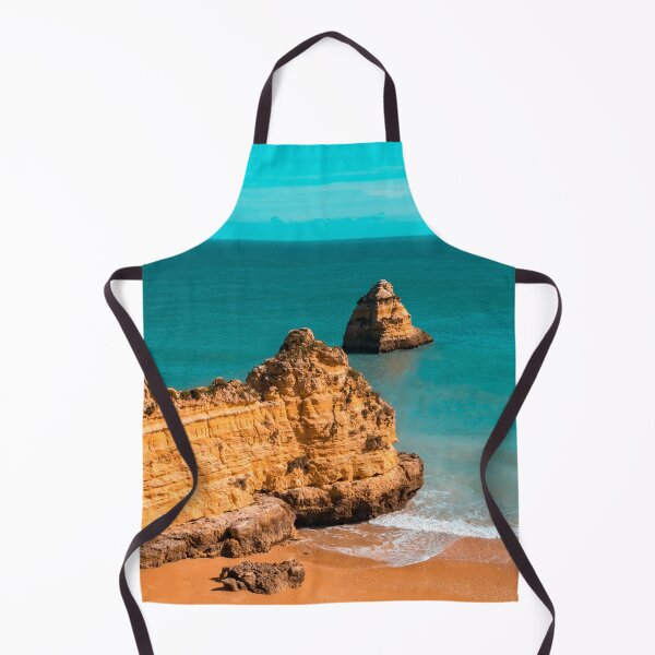 Item preview, Fabulous Dona Ana Beach in Lagos Portugal in Teal and Orange designed and sold by Georgia Mizuleva.