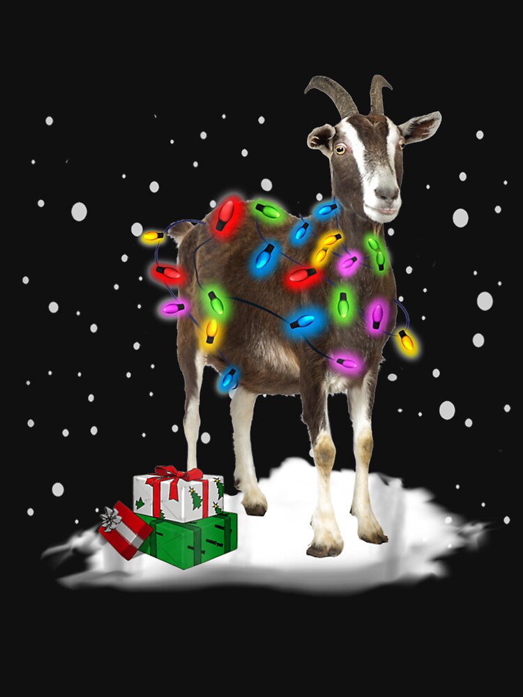 "Christmas Lights Goat, Goat Lover " Tshirt by RomanAmonsson Redbubble