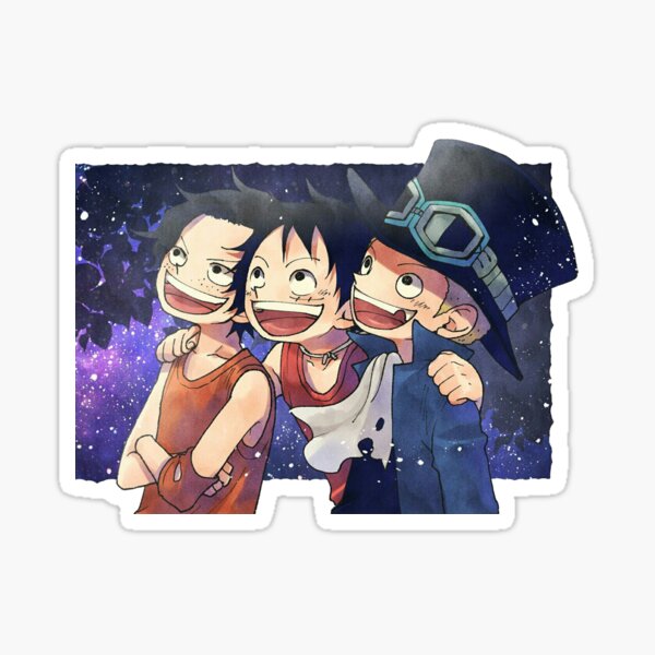 One Piece Asl Star Night Of Ace Sabo And Luffy Sticker By Soylaleche Redbubble