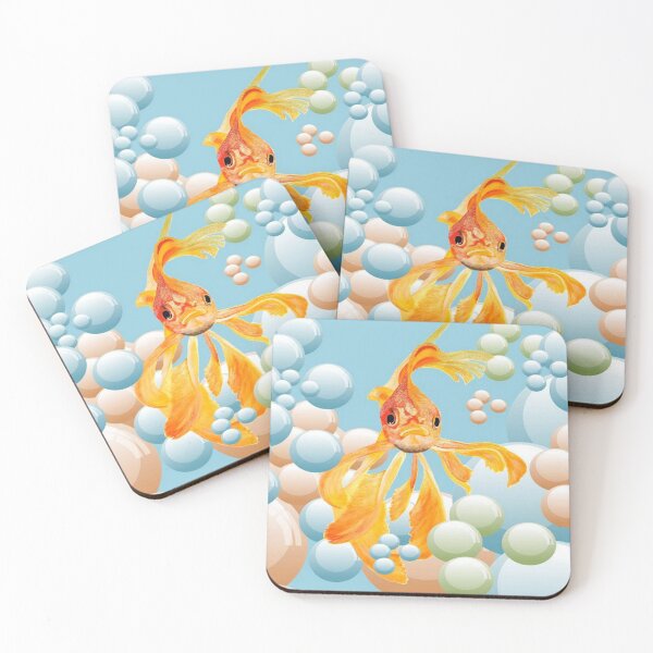 Item preview, Vermillion Goldfish In Pastel Bubble Water designed and sold by taiche.