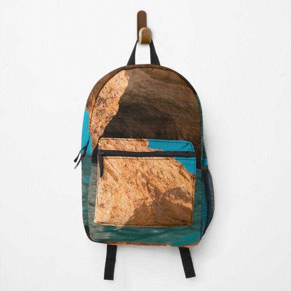 Item preview, Rough Beauty - Algarve Coastal Sea Cave in Orange and Teal designed and sold by Georgia Mizuleva.
