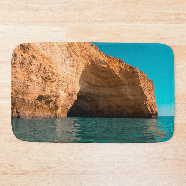 Item preview, Rough Beauty - Algarve Coastal Sea Cave in Orange and Teal designed and sold by Georgia Mizuleva.
