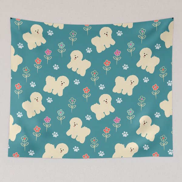 Item preview, Bichon Frise and Flowers designed and sold by Lulupainting.