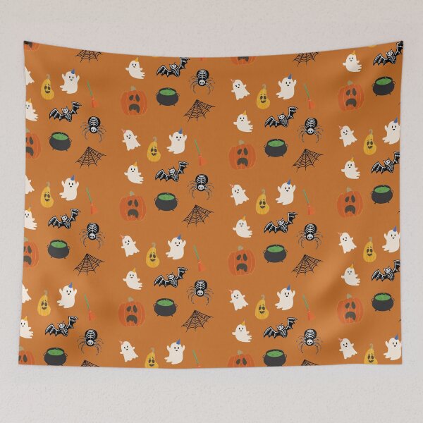 Item preview, Halloween Theme - Ghosts, Pumpkins, Bats and Spiders designed and sold by HepiusArt.