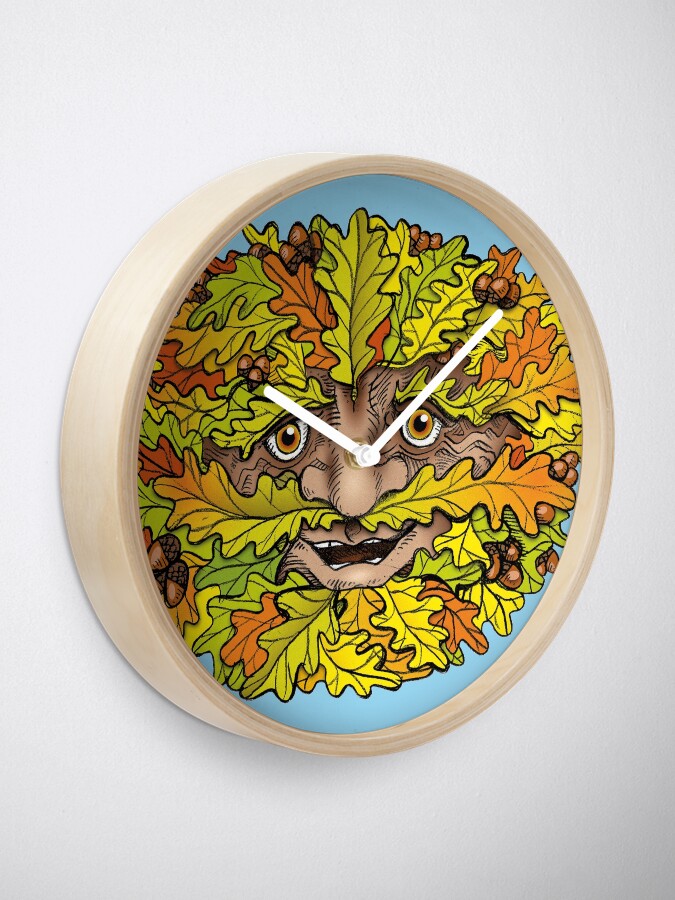 Alternate view of Autumnal Green Man Clock