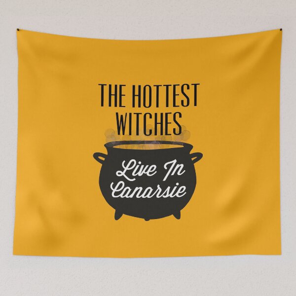 Item preview, The Hottest Witches Live in Canarsie Halloween Quote designed and sold by AMSonArt.