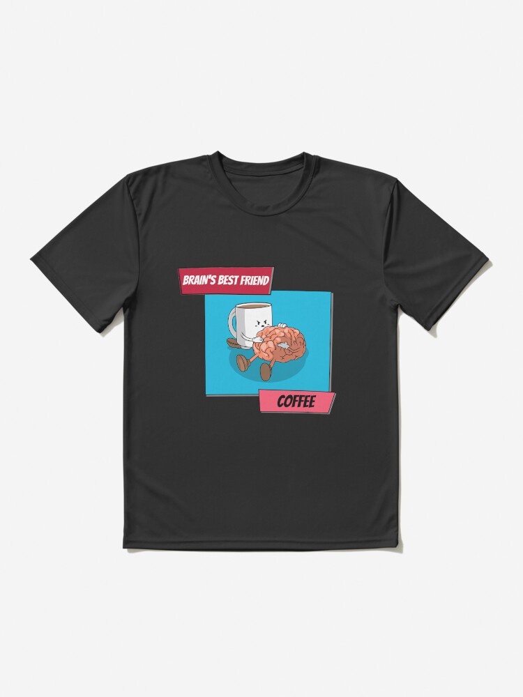 Alternate view of Brain And Coffee Design Active T-Shirt
