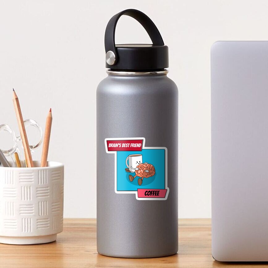 Brain And Coffee Design Sticker