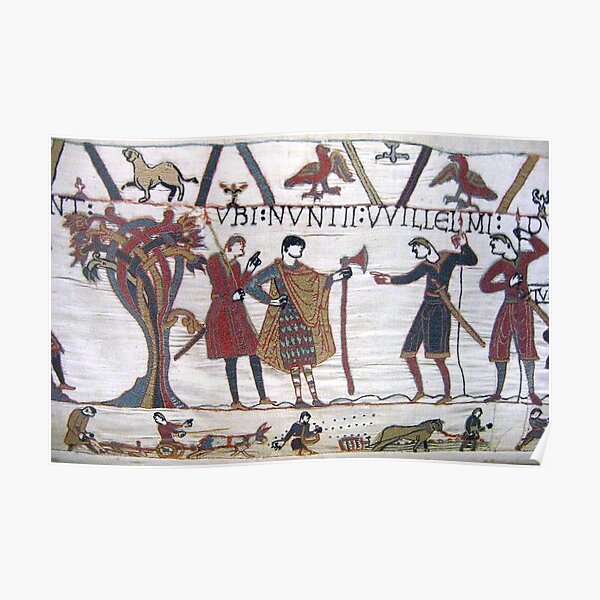 BAYEUX TAPESTRY. The messengers with Guy. Poster