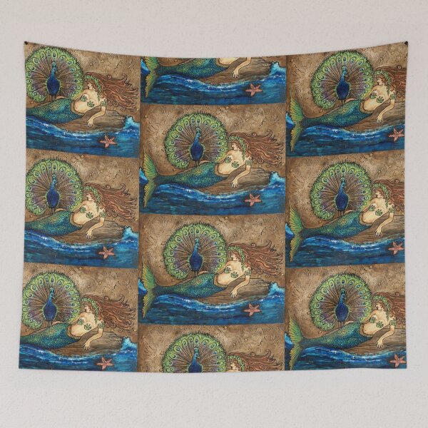 Item preview, Mermaid and Peacock Fantasy designed and sold by artenvironments.