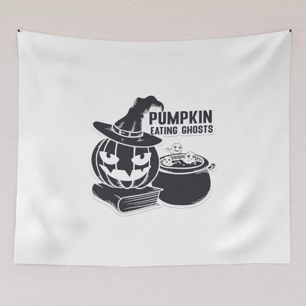 Item preview, Pumpkin eating ghost designed and sold by letsgoh.