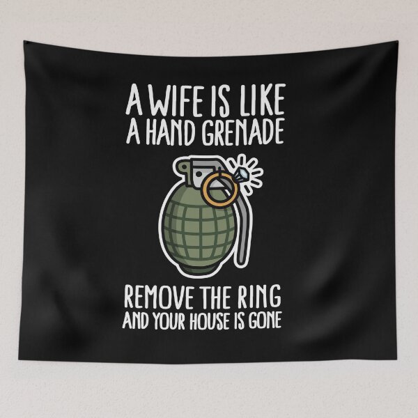 Item preview, A wife is like a hand grenade military divorce designed and sold by LaundryFactory.