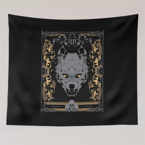 Item preview, Cool Gothic Wolf and skulls - Awesome wolf lover Gift designed and sold by Teenation9.