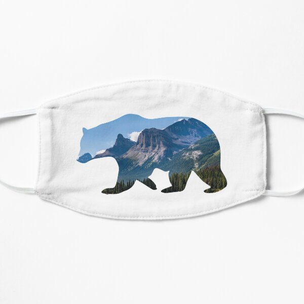 Bear Silhouette with Canada Landscape Flat Mask