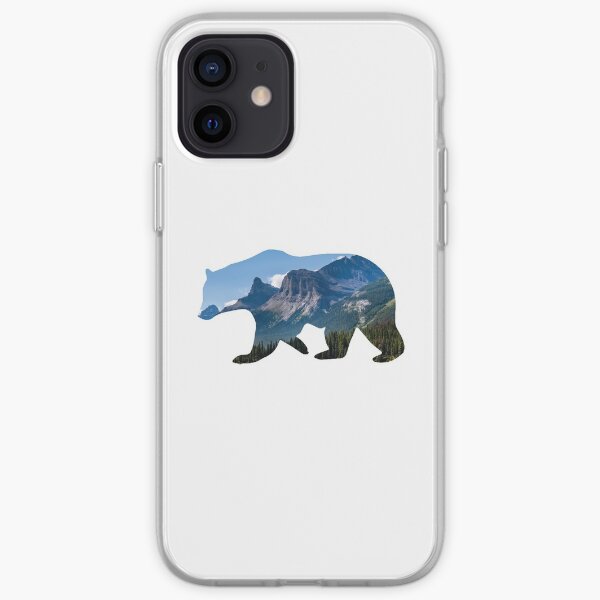 Bear Silhouette with Canada Landscape iPhone Soft Case