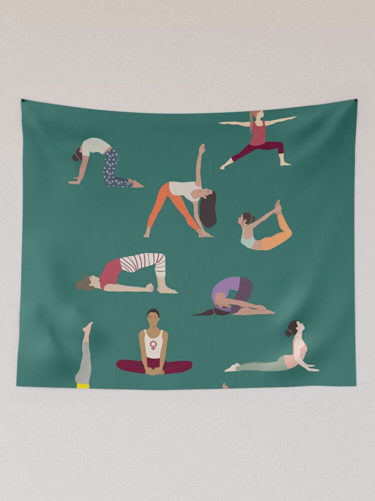 Set of stickers old man in yoga asana poses Vector Image