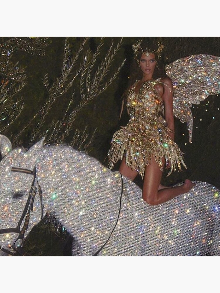 sachin and babi light blue dress Aesthetic sparkly golden Kendall Jenner fairy white horse