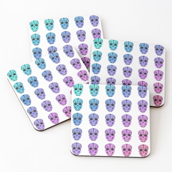 Item preview, Repetition Pattern Rainbow Fade Sugar Skulls designed and sold by Designs-by-KC.
