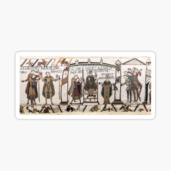 BAYEUX TAPESTRY. Coronation of Harold. Sticker