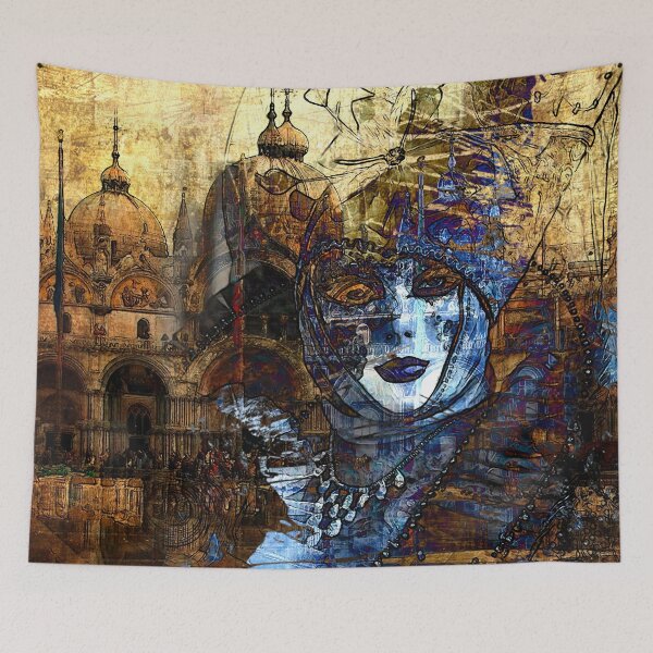 Item preview, Venice Carnival. Mask Blue Princess designed and sold by CatCoconut-Art.
