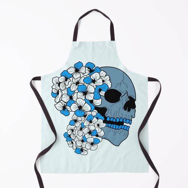 Item preview, Blue skull and turquoise blue hydrangeas designed and sold by BV-creas.