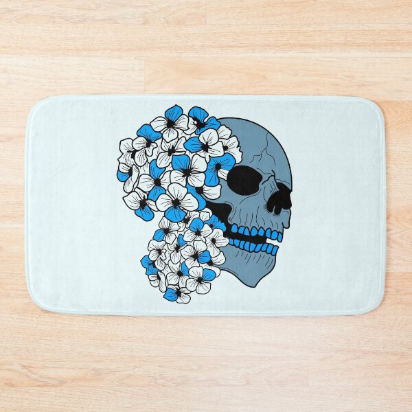 Item preview, Blue skull and turquoise blue hydrangeas designed and sold by BV-creas.